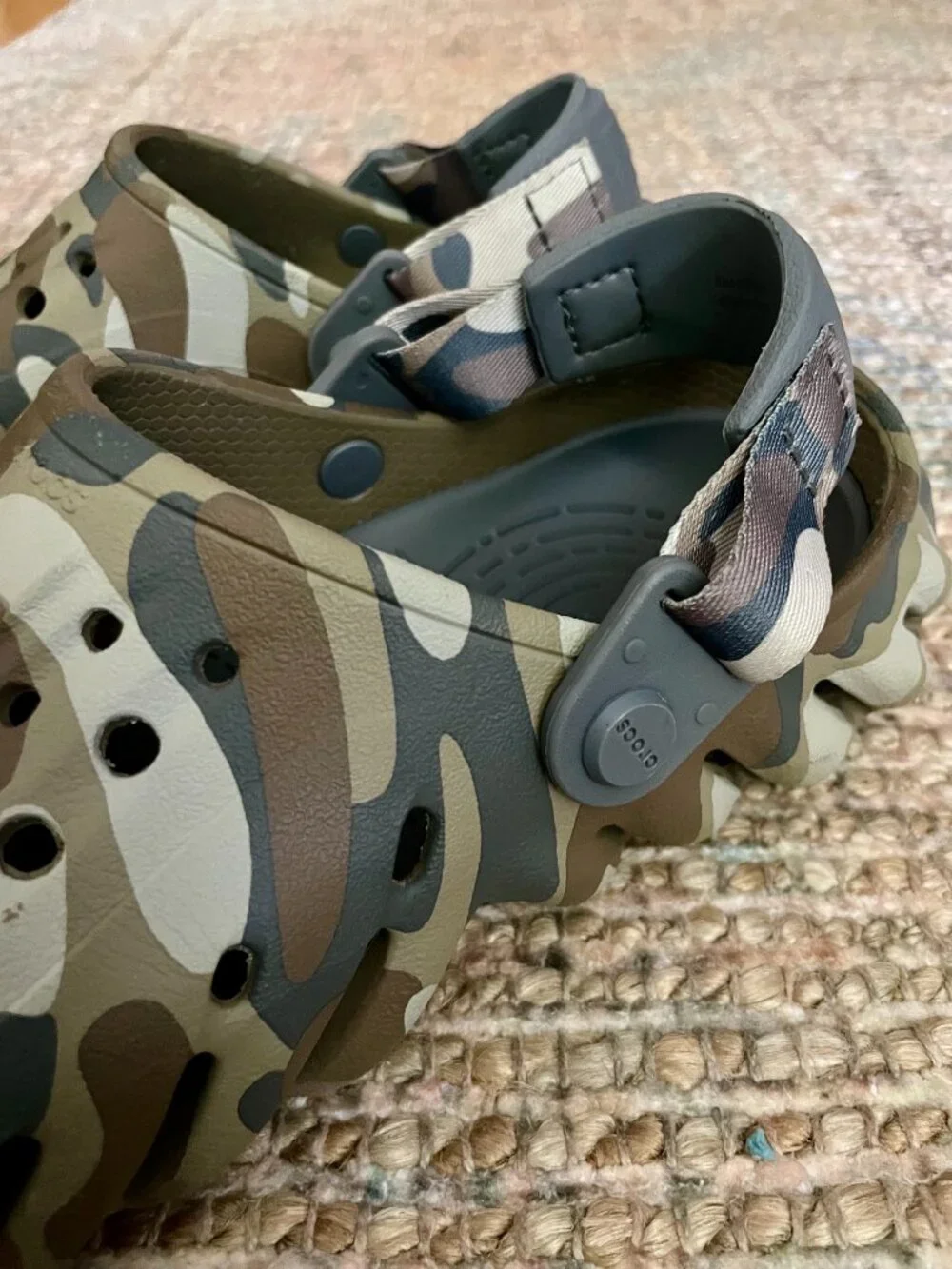 Crocs Echo Duck Clog Kids J4 Camouflage Camo Slip-on Shoes Style 209118 RARE